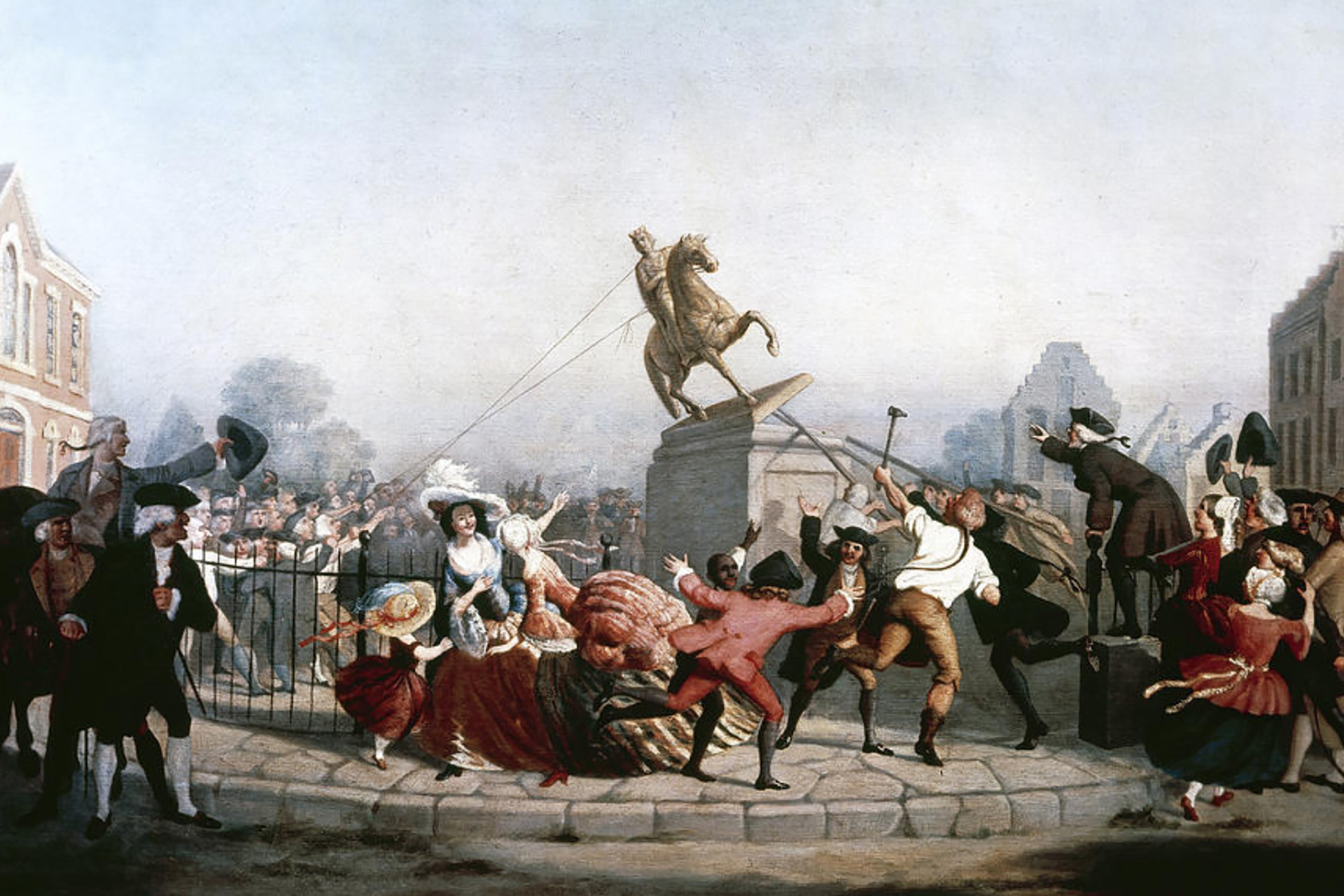 'Pulling Down the Statue of George III' oil painting by William Walcutt